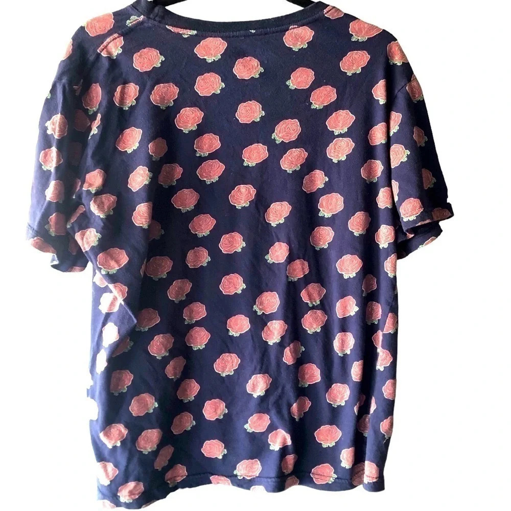 Eighty eight Blue Red Rose Graphic Tee Stylish T-Shirt Spring shirt Floral - Picture 3 of 6